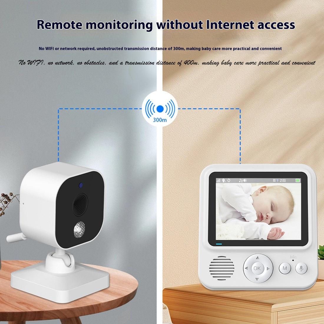 Wireless Voice Intercom With Screen Baby Monitor Sleep Children Monitoring
