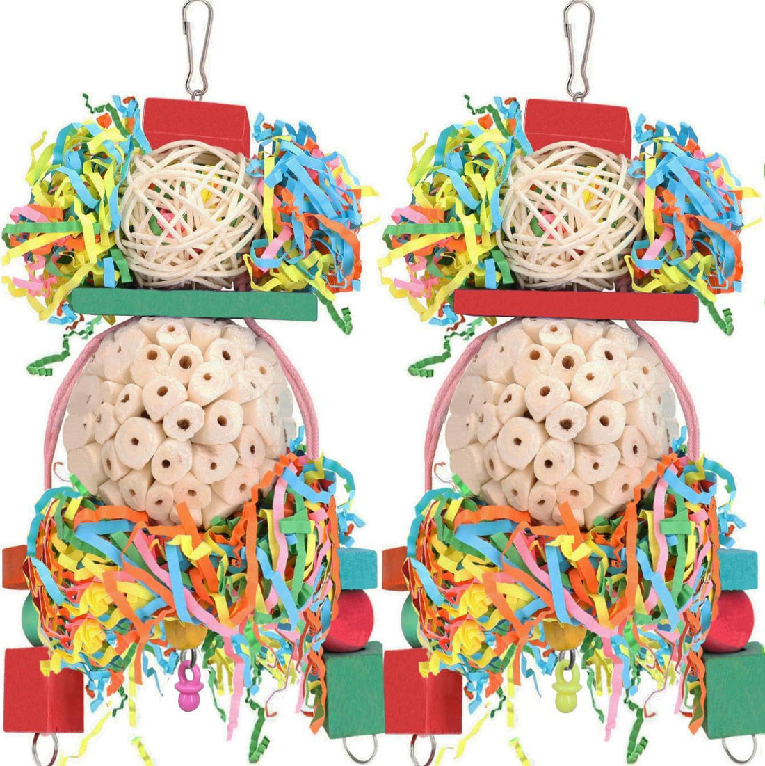 Parrot Toys Straw Ball Wooden Bird Cage Accessories